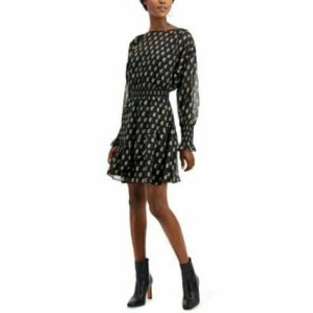 INC Mini Long-Sleeve Floral Dress Women's. Size XL. Fully Lined. NWT $119